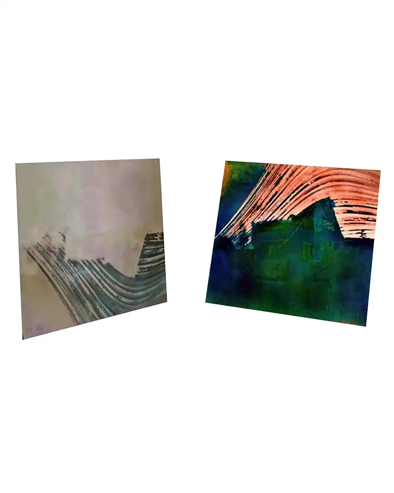 Positiv und Negativ des selben Bildes nebeneinander.